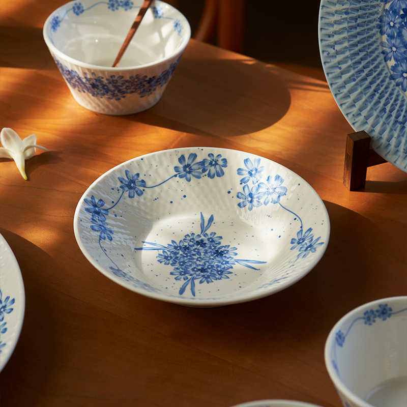 肆月高温陶瓷深草帽盘复古ins风