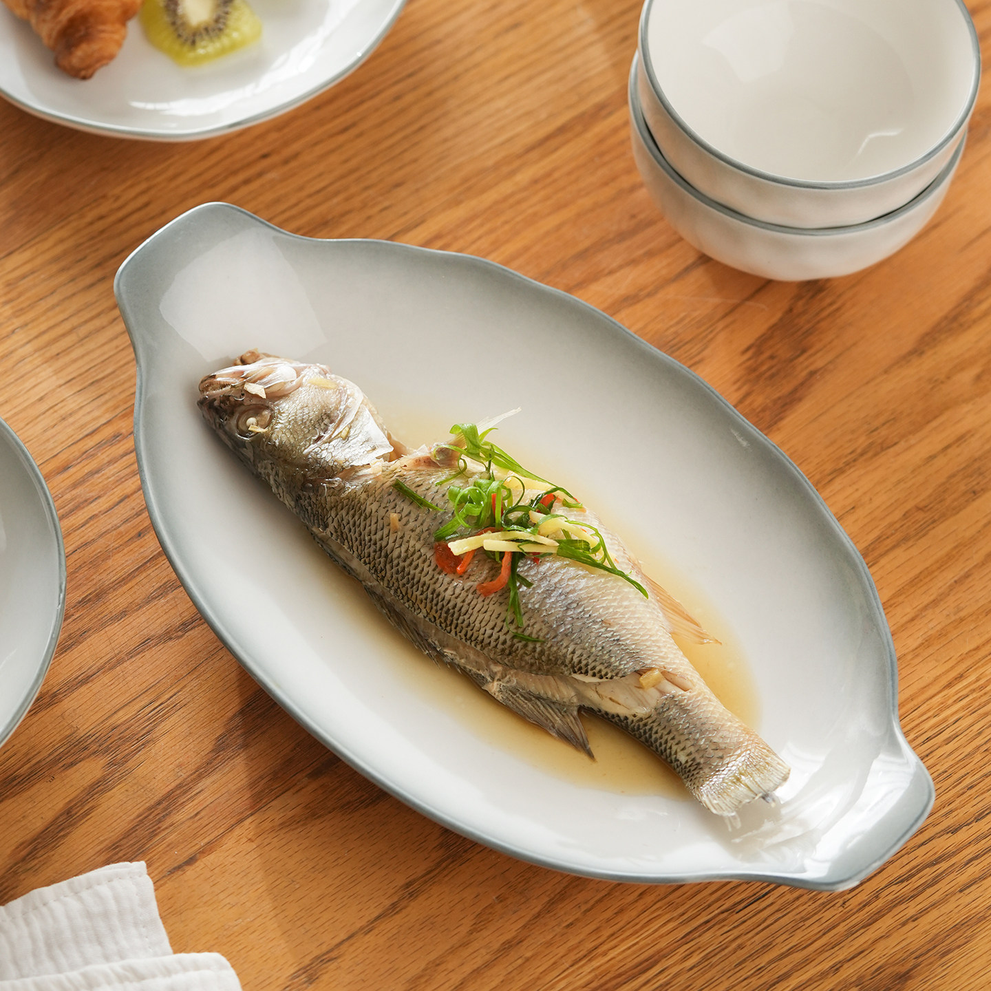 肆月鱼盘家用2025新款蒸鱼盘子高级感大号陶瓷釉下彩可加热高颜值,餐饮具,盘,淘宝优惠券,粉丝福利购,淘宝优惠卷