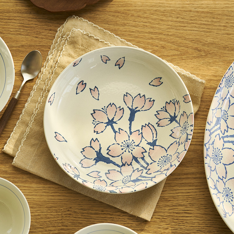 肆月陶瓷盘子餐盘好看家用菜盘漂亮深盘个人专用精致中式碟子圆盘,餐饮具,盘,淘宝优惠券,粉丝福利购,淘宝优惠卷