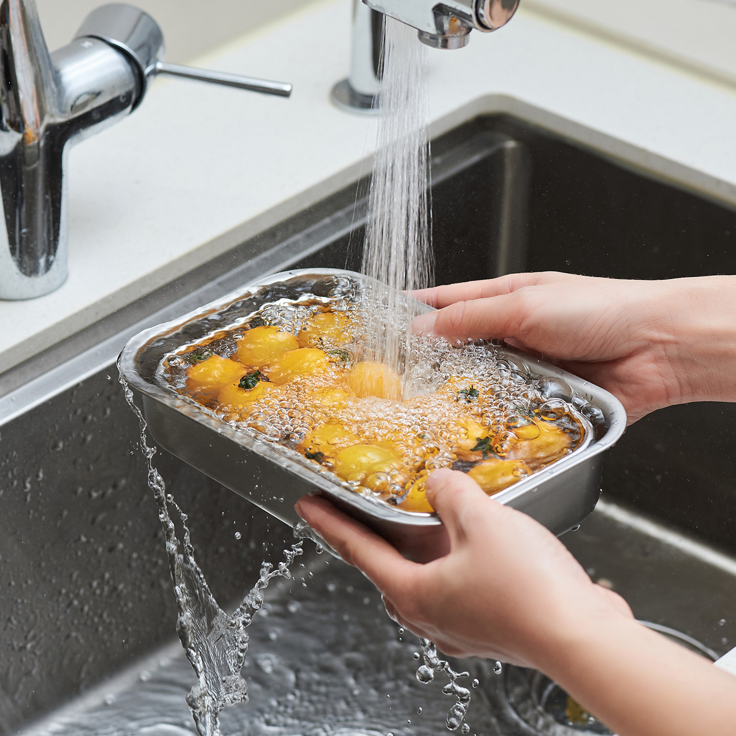 肆月沥水篮厨房长方形不锈钢洗菜水果家用双层多功能漏篮筛盆装菜,餐饮具,洗菜盆/沥水篮/漏水筛,淘宝优惠券,粉丝福利购,淘宝优惠卷