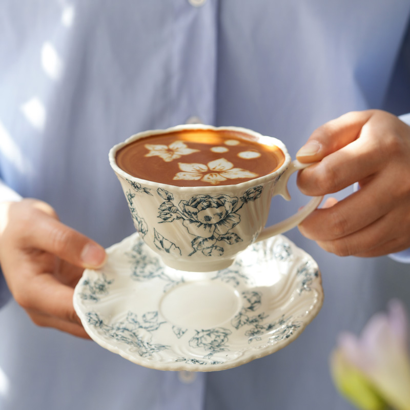 肆月法式咖啡杯精致下午茶杯盘