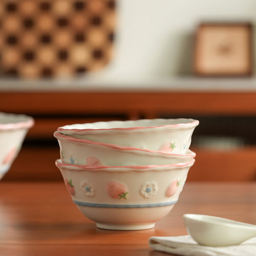 浮雕釉下彩工艺陶瓷餐具肆月