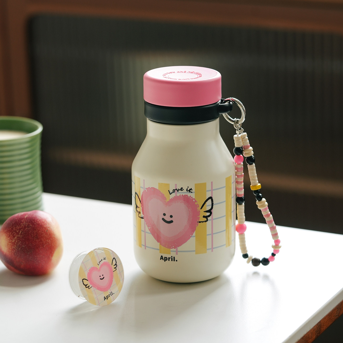 肆月水杯女生高颜值儿童学生上学专用316不锈钢保温杯便携随行杯