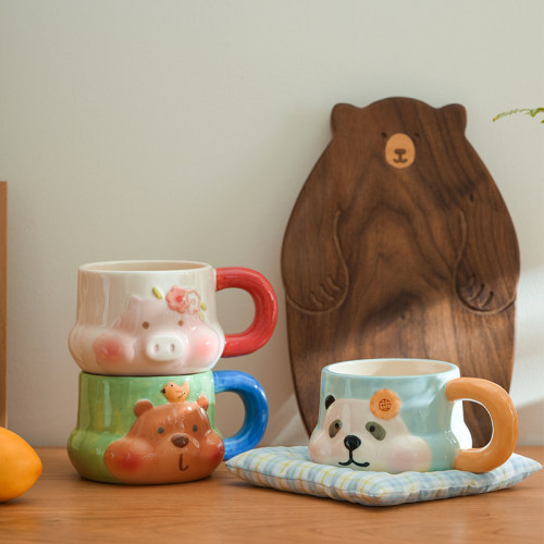 高颜值咖啡杯熊猫情侣