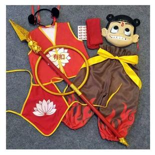 混天绫乾坤圈发箍哪吒五件套儿童校园演出表演道具 哪吒火尖枪套装