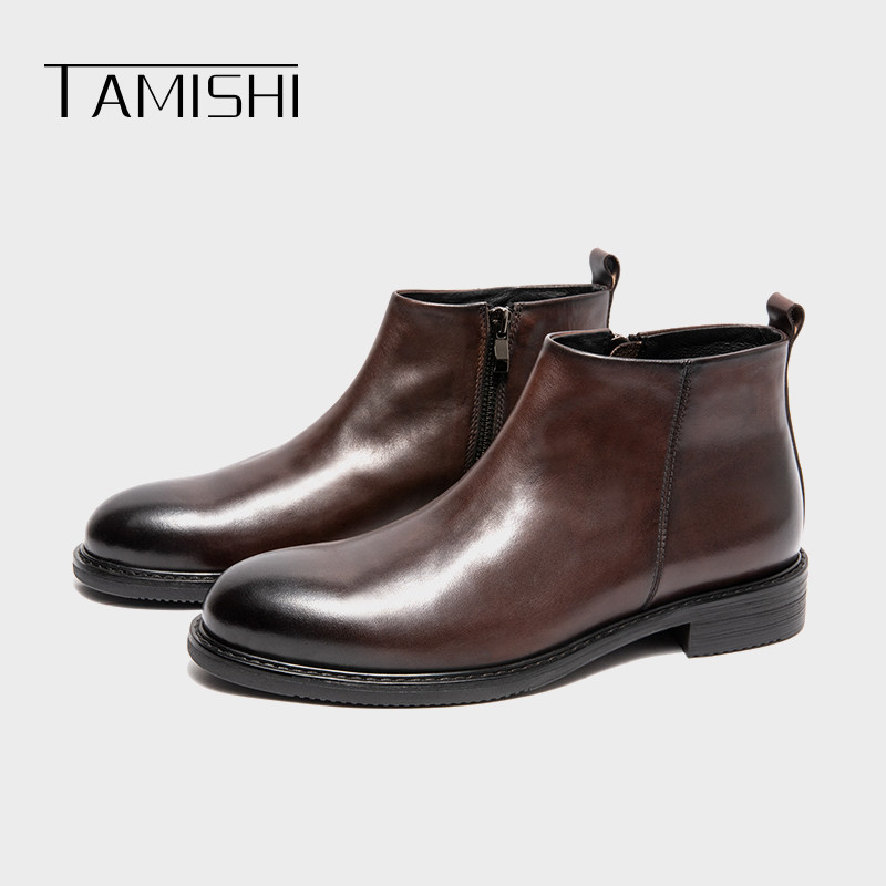 切尔西马丁靴男真皮靴子加绒男士皮鞋商务男款皮靴英伦风男靴男鞋