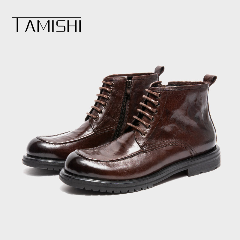 马丁靴男款高帮真皮男靴冬季新款复古英伦风男士皮靴男鞋软皮男鞋