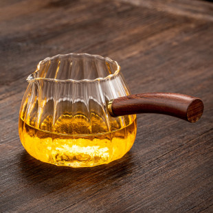 冠发侧把公道杯茶漏套装 加厚耐热玻璃公杯高档茶海分茶器功夫茶具