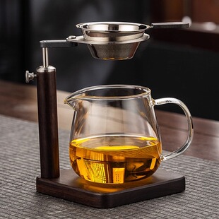 懒人泡茶支架玻璃公道杯茶漏架易泡架过滤网支架功夫茶具分茶器