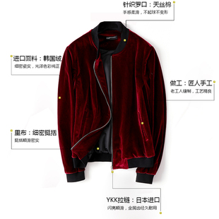 坦佐潮牌秋冬情侣款 真进口丝绒夹克港风女士短外套YKK拉链 男女装