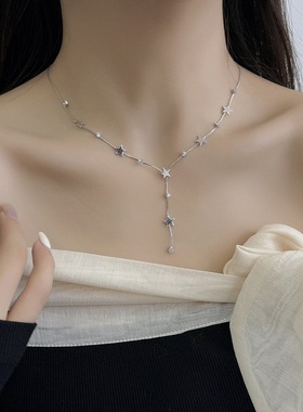 星星Y字形项链女长锁骨链颈链choker五角星气质小众潮