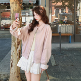 25秋新款老钱风亚麻绣花拼接翻领粉色外套091A-8842-p135k188，女装短外套，浙宝091A