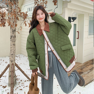 25新款菱形格绗棉撞色棉衣091A-8852-p185k268，女装棉衣/棉服，浙宝091A