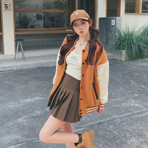 现货美式拼接棒球服外套女091A2321P145控198图片