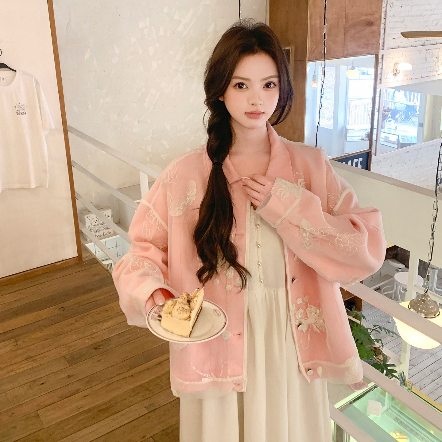 新款，新中式风网纱刺绣牛仔外套091A-2602p150k248,商品下架区,浙宝091A