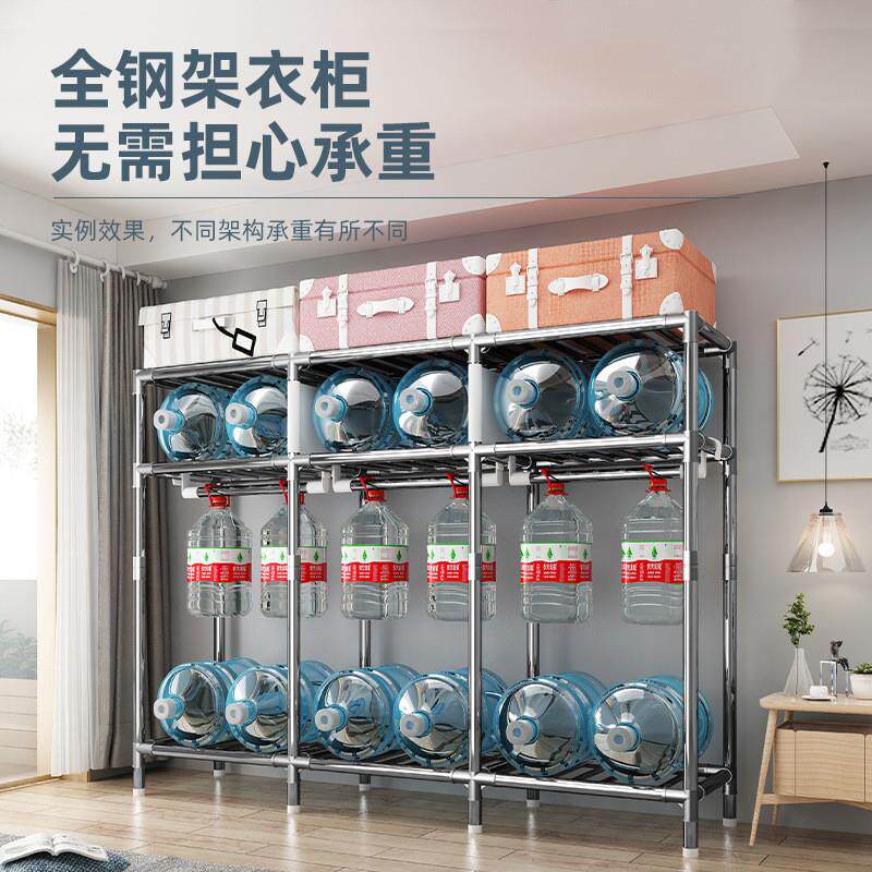 简易布衣柜l衣服收纳组装出租房钢管经济型衣橱家用卧室出租屋