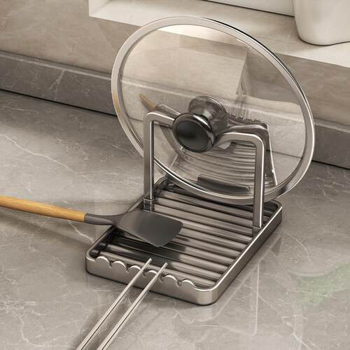 枪灰锅盖架台面置物架家用锅铲架托多功能放锅盖沥水收纳神器架子