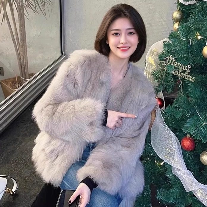 秋冬时尚年轻款环保皮草外套女高级感百搭皮毛一体毛绒绒加厚大衣,女装/女士精品,大码内搭,淘宝优惠券,粉丝福利购,淘宝优惠卷