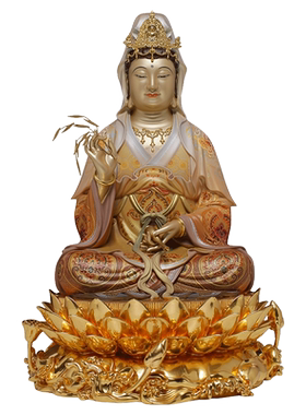 台湾纯铜彩绘供奉菩萨观音佛像