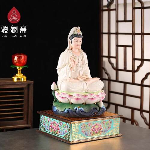 观音菩萨佛像底座加高供奉台关公文财神爷摆台拜神供佛莲花垫高架