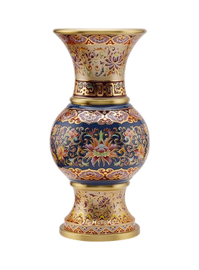 珐琅彩色花瓶观音花瓶佛台佛前净水瓶佛具用品大全供具珐琅彩色