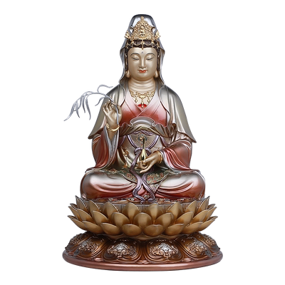 骏澜斋铜《观世音菩萨》佛像供奉家用神像客厅桌面全堂摆件大全