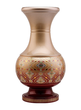 铜供佛花瓶摆件客厅插花富贵观音竹专用花瓶一对大号珐琅彩色