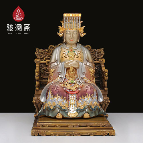 骏澜斋铜摆件《妈祖娘娘》神像天上圣母天后湄洲妈祖供奉佛像