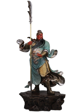 纯铜供奉关二爷佛像开业武财神