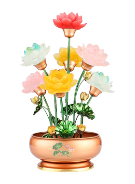 骏澜斋水琉璃莲花盆景喷雾长明灯