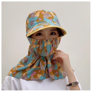 新款夏季防晒帽防风防尘护脸护颈女骑车遮阳帽户外工作田间采茶帽