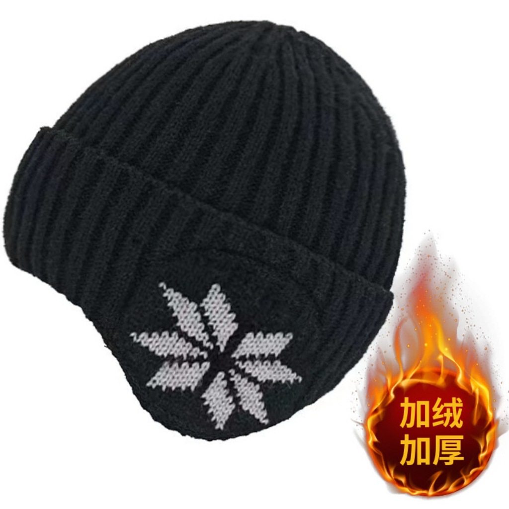 加绒毛线护耳帽户外保暖