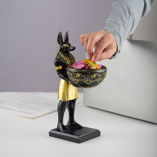 God Ornaments Desktop Anubis Room Dog Living Storage Home