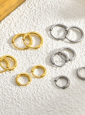 Stainless Steel Circle Ear Buckle Ear Ring Vacuum Plating Di