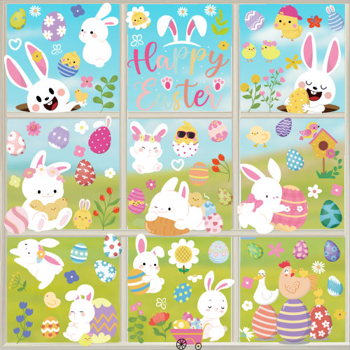 2025 Easter Eggs Chick Electrostatic Window ers Window Glass