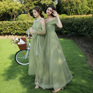 2025 Long Sisters Slimming Dress shoulder Bridesmaid Off