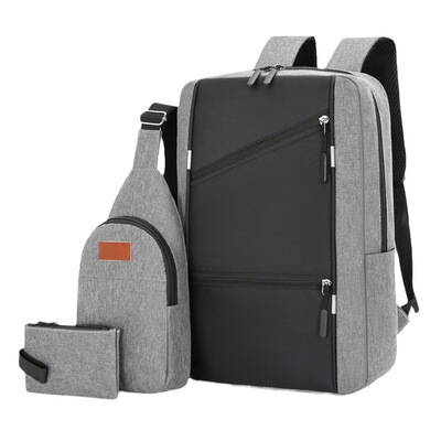 Business mputer Backpack Men's Large Capacity Three-piece Ba