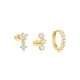 Luxury encrusted Diamond Petal Light Ring Set Ear Earrings
