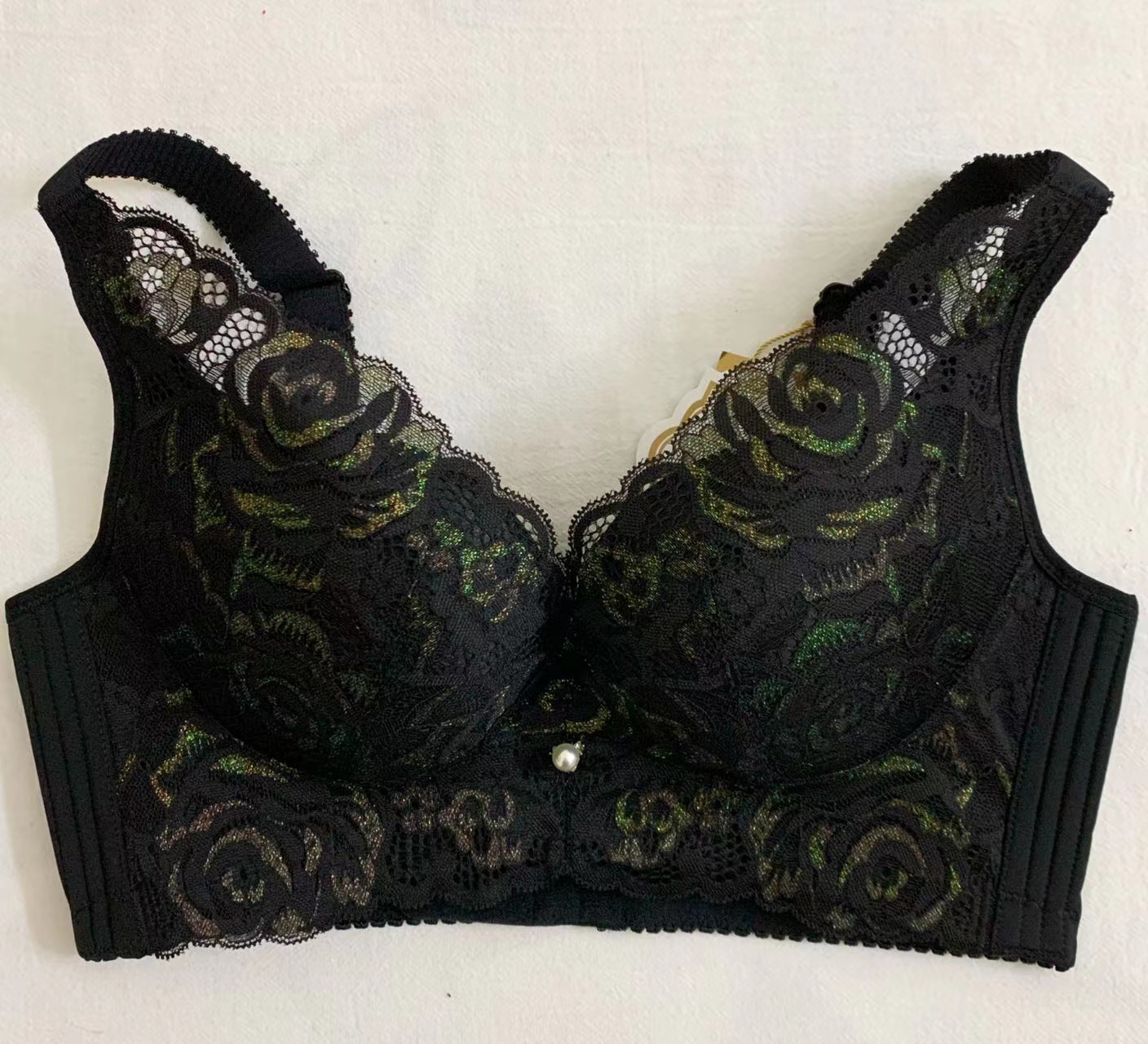 75b女王黑色内衣性感文胸无钢圈