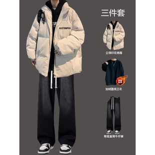 宽松工装 日本专柜加厚保暖棉衣外套男生秋冬季 棉服面包棉袄搭配一
