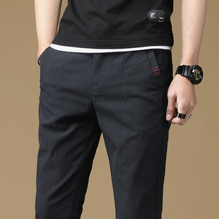 春秋季男士休闲裤修身小脚2025新款长裤子男直筒宽松潮流男裤加绒