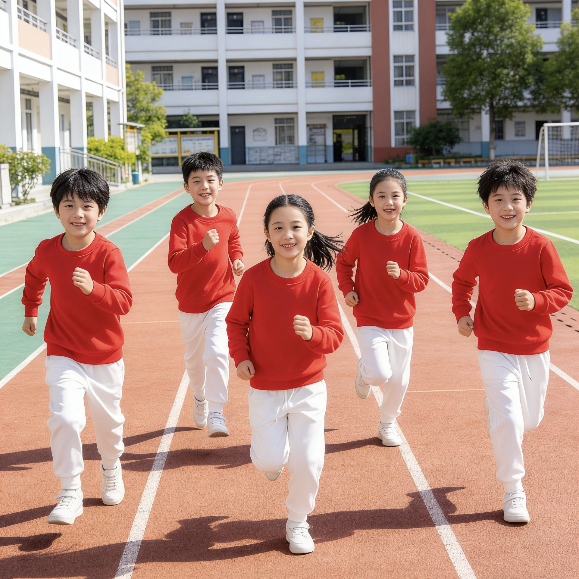 男女儿童纯棉糖果彩色卫衣秋冬圆领长袖小学生运动会活动亲子班服