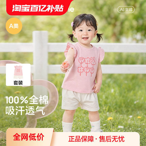 巴拉巴拉宝宝短袖t恤套装