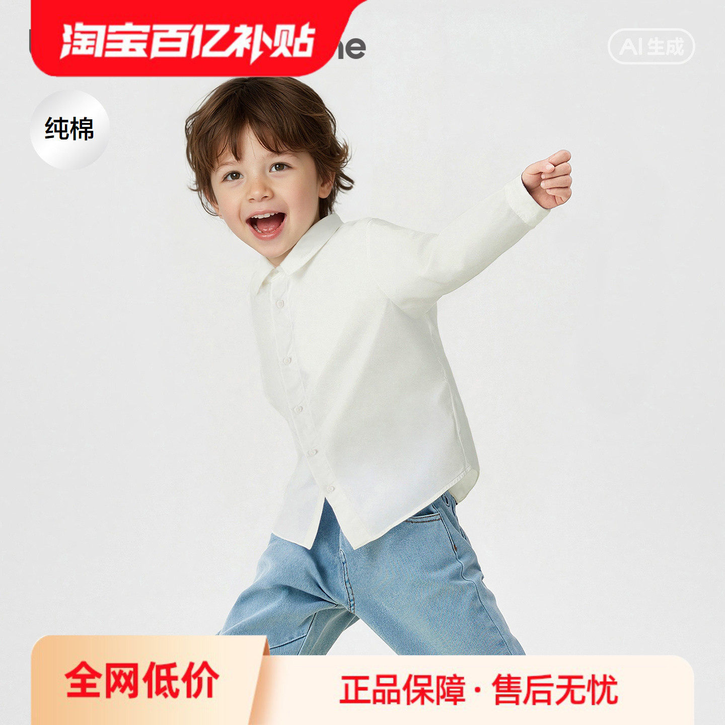 巴拉巴拉童装男童长袖衬衫宝宝2026新款春装纯棉亲肤纯色衬衣时尚
