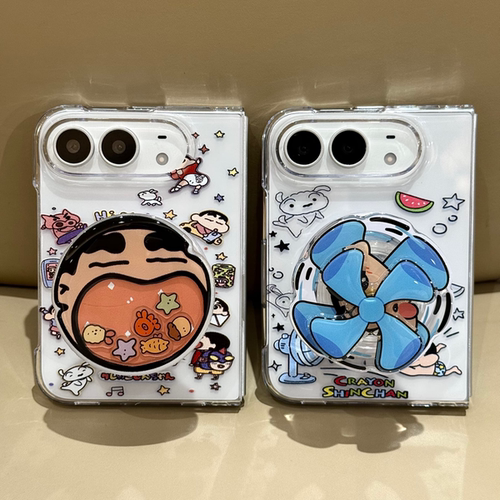 适用于苹果DUO 磁吸折叠屏全包手机外壳 iPhone18DUO ins风蜡笔小新保护套