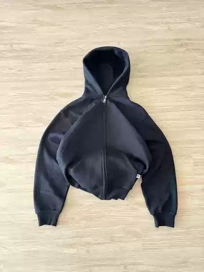 Vintage Russell Zip-Up Hoodie Retro Cardigan Vibe Clean Fit