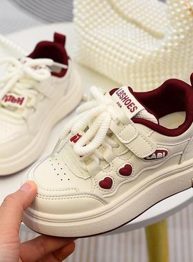 儿童板鞋女童小白鞋2025秋季新款童鞋小女孩软底低帮休闲运动鞋子