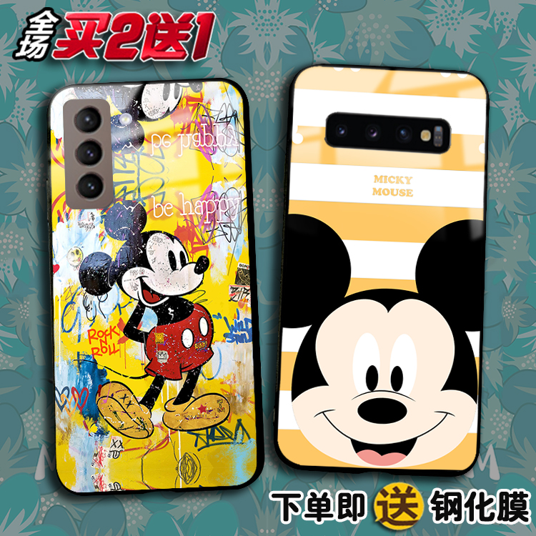 米奇老鼠适用三星S22ultra note10pro定制S21FE 20 9plus手机壳s8
