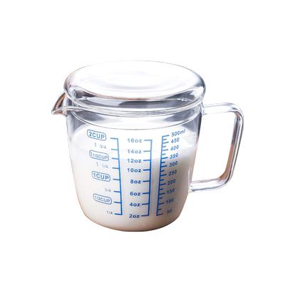 刻度牛奶杯微波炉热带手柄家用