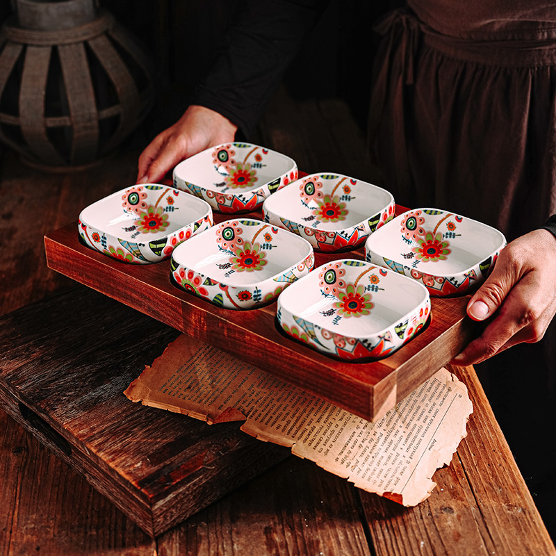 蝶恋花木托家用客厅茶几干果零食摆放盘瓜子茶点心小吃盘,餐饮具,果盆/果盘/果篮,淘宝优惠券,粉丝福利购,淘宝优惠卷